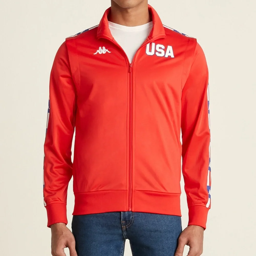 NEW Kappa LA Banir USA Track Jacket in Red